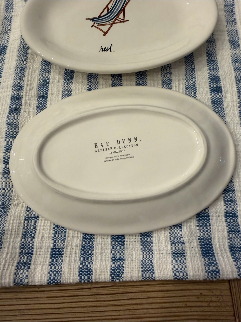 Rae Dunn Relax Rest Snack Plates Set of 4 - Picture 6 of 6
